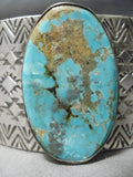 Wide Huge Native American Navajo Native Ameircan Huge Turquoise Sterling Silver Bracelet-Nativo Arts