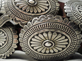 Important Vintage Native American Navajo Nel Burbank Sterling Silver Concho Belt Old-Nativo Arts