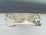 Important Rare Vintage Native American Navajo Ben Begaye White Buffalo Sterling Silver Bracelet-Nativo Arts
