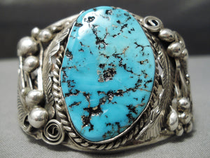Important Vintage Native American Navajo Glen Adakai Turquoise Sterling Silver Bracelet-Nativo Arts