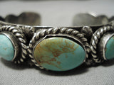 Striking Vintage Native American Navajo Royston Turquoise Sterling Silver Bracelet Old-Nativo Arts