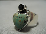 Marvelous Vintage Native American Navajo Royston Turquoise Heart Sterling Silver Ring-Nativo Arts