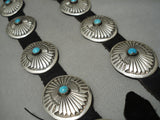 Marvelous Vintage Native American Navajo Turquoise Sterling Silver Concho Belt Old-Nativo Arts