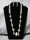 Ron Hurley Vintage Native American Navajo Sterling Silver Native Old Squash Blossom Necklace-Nativo Arts