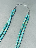 Native American Important Santo Domingo Turquoise Inlay Sterling Silver Necklace-Nativo Arts