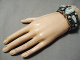 One Of The Best Vintage Native American Navajo #8 Turquoise Sterling Silver Bracelet-Nativo Arts
