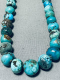 Native American Very Rare Rounded Turquoise Santo Domingo Turquoise Sterling Silver Necklace-Nativo Arts