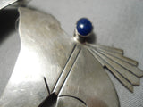 Very Unique Vintage Native American Navajo Bears Sterling Silver Lapis Earrings-Nativo Arts