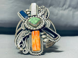 One Of The Most Funky Vintage Native American Navajo Turquoise Sterling Silver Bracelet-Nativo Arts