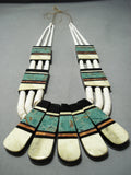 Native American One Of The Biggest Santo Domingo 2 Sided Turquoise Necklace-Nativo Arts