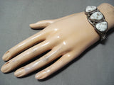 Rare Vintage Native American Navajo Dry Creek Turquoise Sterling Silver Bracelet-Nativo Arts