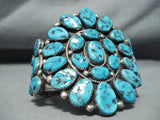 Important Huge Henry Roanhorse Vintage Native American Navajo Turquoise Sterling Silver Bracelet-Nativo Arts