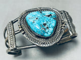 One Of The Finest Vintage Native American Navajo Nevada Turquoise Sterling Silver Bracelet-Nativo Arts