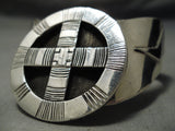 Important Vintage Native American Navajo Anthony Kee 4 Directions Sterling Silver Bracelet Old-Nativo Arts