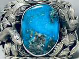 215 Gram Monster Lizard Native American Turquoise Sterling Silver Bracelet-Nativo Arts