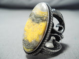 Expressive Navajo Bumblebee Jasper Sterling Silver Ring Native American-Nativo Arts
