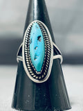 Brilliant Vintage Native American Navajo Morenci Turquoise Sterling Silver Ring-Nativo Arts