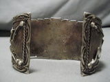 One Of The Best Vintage Native American Navajo Silver Sterling Garden Bracelet Cuff Old-Nativo Arts