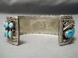 One Of Best Vintage Native American Navajo John Mike Turquoise Sterling Silver Bracelet Old-Nativo Arts