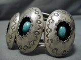 Amazing Vintage Navajo Turquoise Sterling Silver Native American Bracelet Old-Nativo Arts