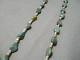 Native American Amazing Vintage Santo Domingo Green Turquoise Sterling Silver Necklace-Nativo Arts