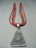 Native American Important Coriz Santo Domingo Shell Turquoise Sterling Silver Necklace-Nativo Arts