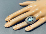 Shadowbox Vintage Native American Navajo Turquoise Sterling Silver Ring Old-Nativo Arts