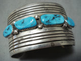Awesome Vintage Navajo Native American Sleeping Beauty Sterling Silver Bracelet-Nativo Arts