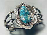 Gilbert Turquoise Rare Mine Vintage Native American Navajo Turquoise Sterling Silver Bracelet-Nativo Arts