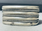 Giant Vintage Native American Navajo 7 Rail Sterling Silver Bracelet-Nativo Arts
