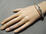 Workmanship Vintage Native American Navajo Turquoise Gold Sterling Silver Bracelet-Nativo Arts