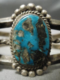 Museum Quality Vintage Native American Navajo Morenci Turquoise Sterling Silver Bracelet-Nativo Arts