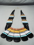 One Of The Biggest Santo Domingo Turquoise Jet Native American Necklace-Nativo Arts