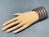 One Of The Best Native American Zuni Coral Sterling Silver Bracelet-Nativo Arts