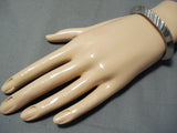 Authentic Vintage Native American Navajo Orville Tsinnie Sterling Silver Bracelet-Nativo Arts