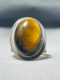 Spectacular Vintage Native American Navajo Tigers Eye Sterling Silver Ring-Nativo Arts