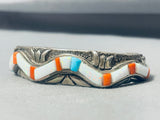 Snake Of Inlay Vintage Native American Navajo Turquoise Opal Sterling Silver Inlay Bracelet-Nativo Arts