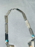 One Of The Most Skilled Ever Vintage Native American Navajo Turquoise Sterling Silver Necklace-Nativo Arts