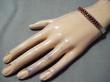 Wonderful Zuni Coral Sterling Silver Bracelet Native American-Nativo Arts