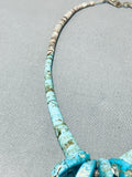 Native American Important Vintage Santo Domingo Old Kingman Turquoise Sterling Silver Necklace-Nativo Arts