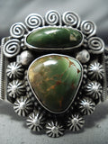 Important Navajo Native American Damale Turquoise Sterling Silver Bracelet-Nativo Arts