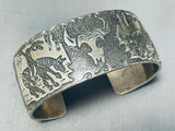 Advanced Silver Work Native American Navajo Sterling Bracelet Cuff-Nativo Arts
