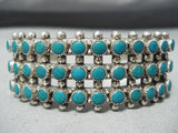 Snake Eyes Turquoise Vintage Native American Navajo Sterling Silver Bracelet Old-Nativo Arts