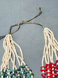 Native American Important Rye Whitegoat Half And Half Turquoise Coral Necklace-Nativo Arts