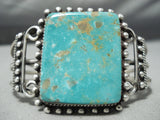 Dynamite Vintage Native American Navajo Squared Royston Turquoise Sterling Silver Bracelet-Nativo Arts