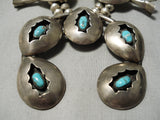 Museum Vintage Native American Navajo Arrowhed Sterling Silver Turquoise Squash Blossom Necklace-Nativo Arts