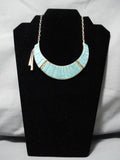Important 14k Gold Vintage Native American Navajo Don Juan Apache Turquoise Necklace Old-Nativo Arts