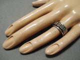 Native American Art In The Details Thicker Vintage Navajo Sterling Silver 14k Gold Ring-Nativo Arts