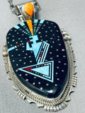 Flute Dancer Native American Navajo Turquoise Kachina Sterling Silver Necklace-Nativo Arts