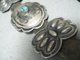 Authentic Vintage Native American Navajo Harry Morgan Turquoise Sterling Silver Concho Belt-Nativo Arts